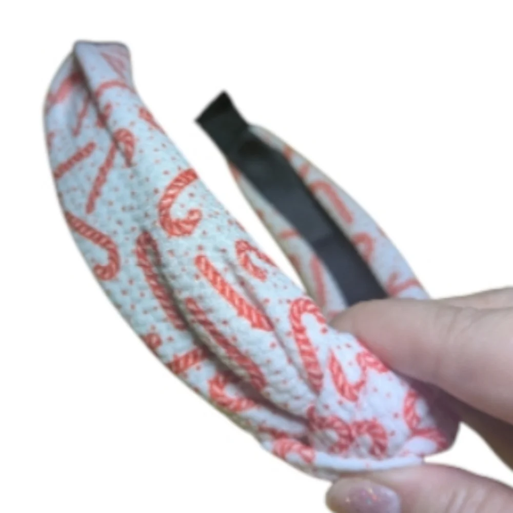 NEWChristmas Candy Knot Headband O/S Candy Canes Red White